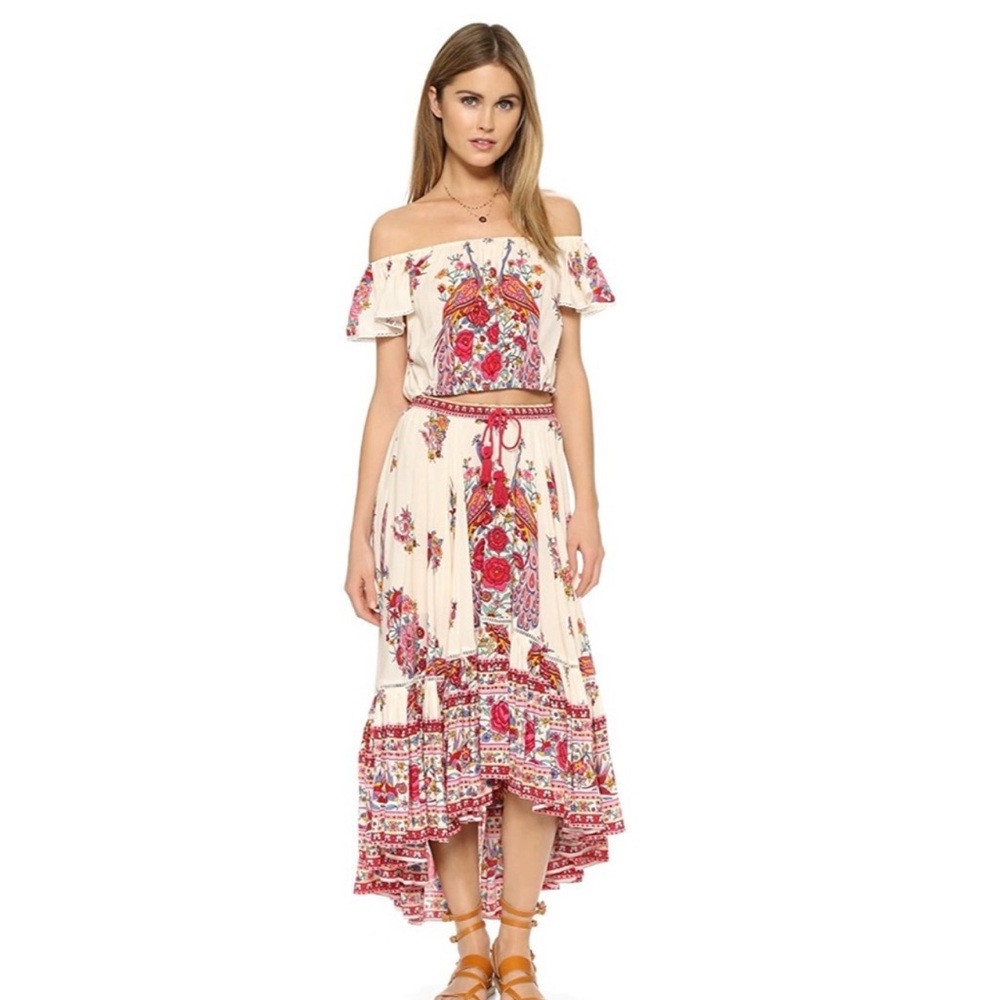 RARE Spell of the Gypsy Hotel Paradiso floral Skirt and off shoulder Top M